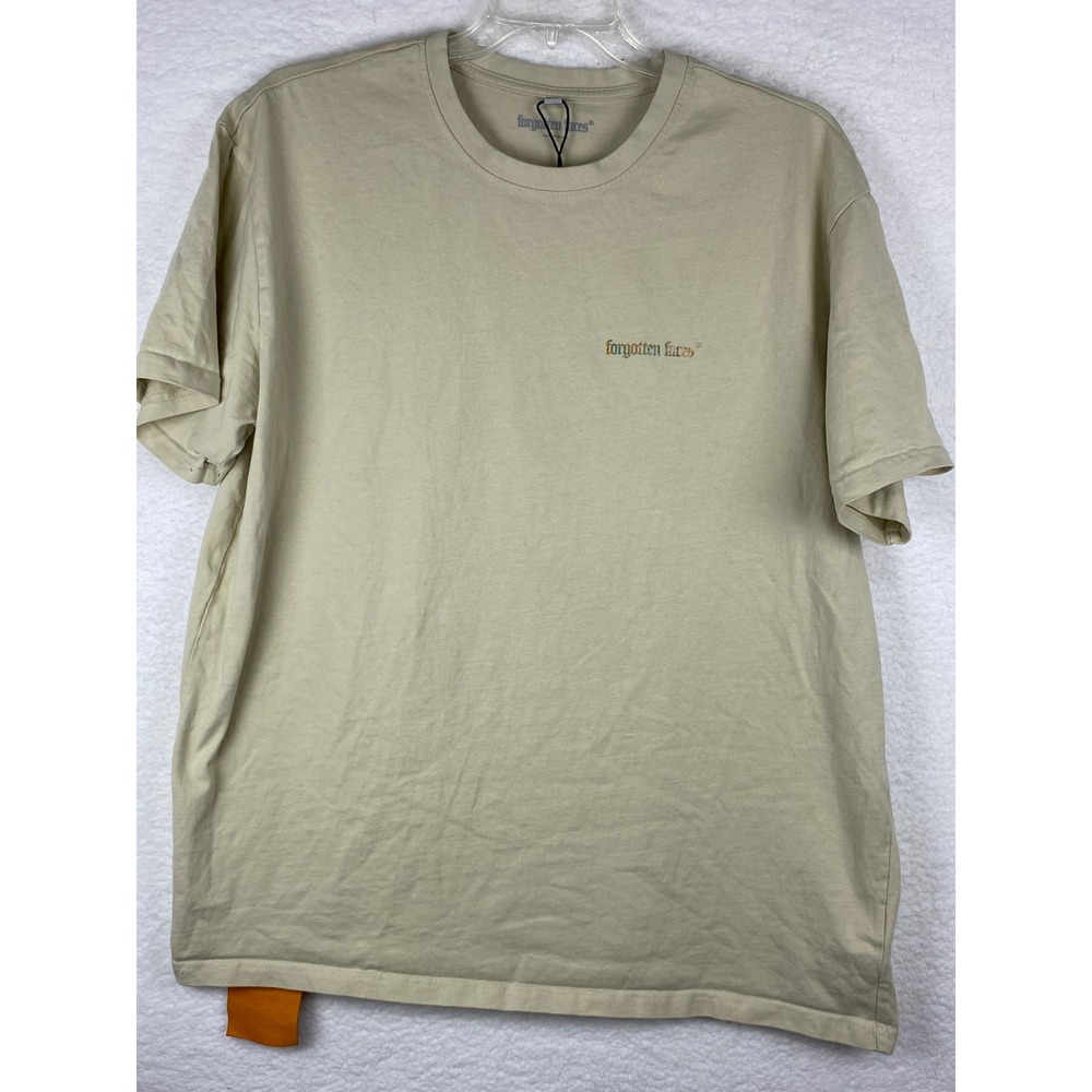 Forgotten Faces Mens XL Graphic T-Shirt Sand Beige 240gsm Eagle Back‎ Print Tee